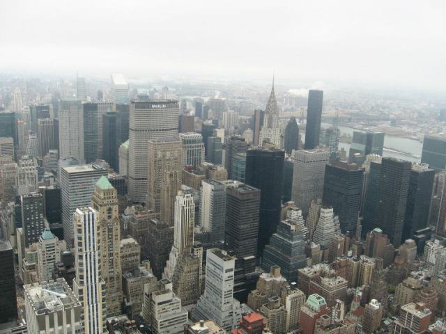 We popped up to the top of the Empire State Building, despite warnings from workers that it would be hard to see much through the fog. We only had one day so there's wasn't a choice, plus it was still a cool view.