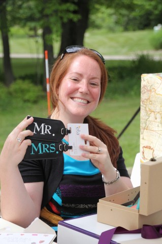 Sampling of some of the awesome gifts we received--Mr. and Mrs. luggage tags!