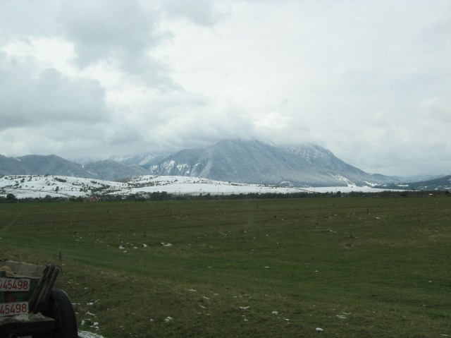 View of the mountains via mini-van!