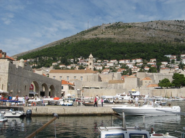 A view of the overlooking hill