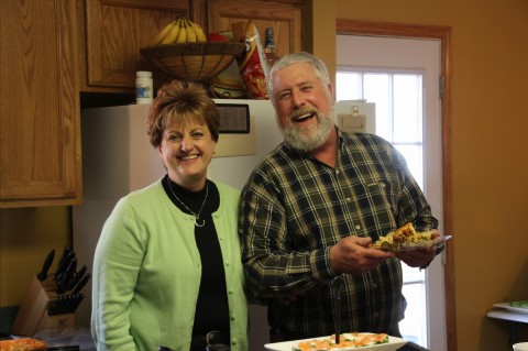 In-laws filling their plates