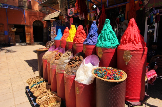 Beautiful pigments in a Marrakech market