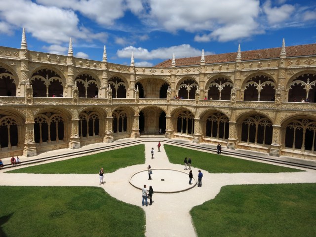 The courtyard inside the monestary with incredible architecture and lots of tourists!