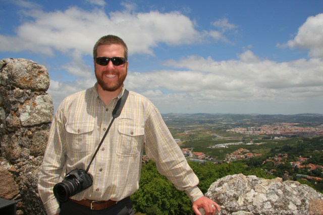 My husband looking out over the beautiful countryside from the Moorish walls.